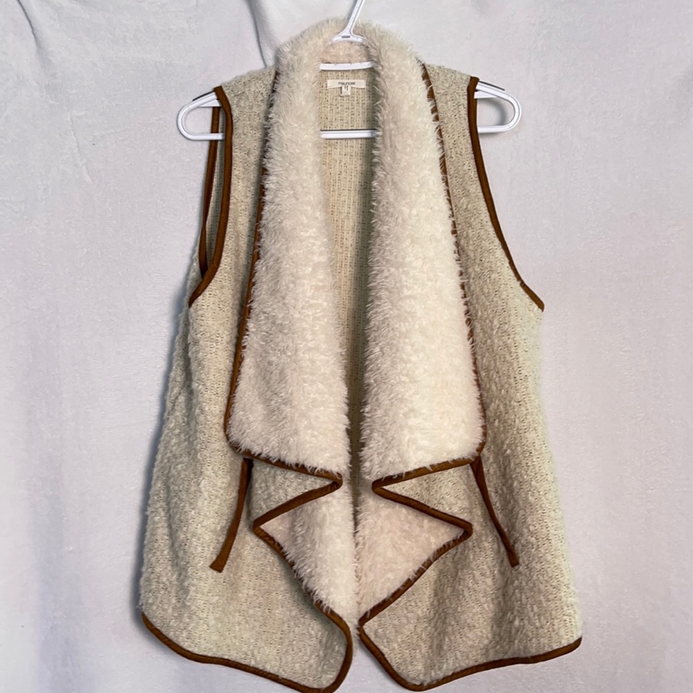 Maurices Faux Fur Cascade Open Front Vest
